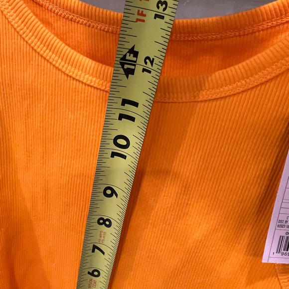 Orange Hick-Neck Cropped Razorback Tank Top - Picture 5 of 7